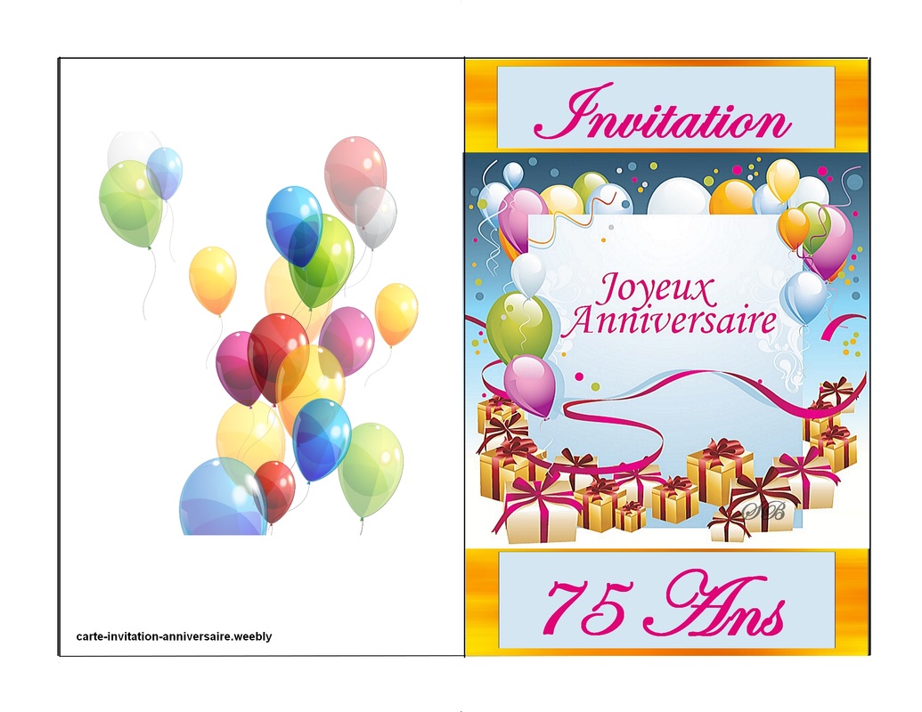 carte invitation anniversaire 40 ans gratuite à imprimer