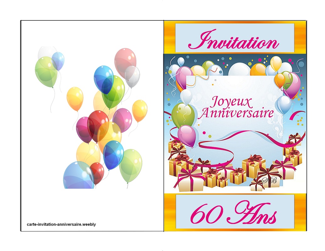 invitation anniversaire 60 Champêtre printanier